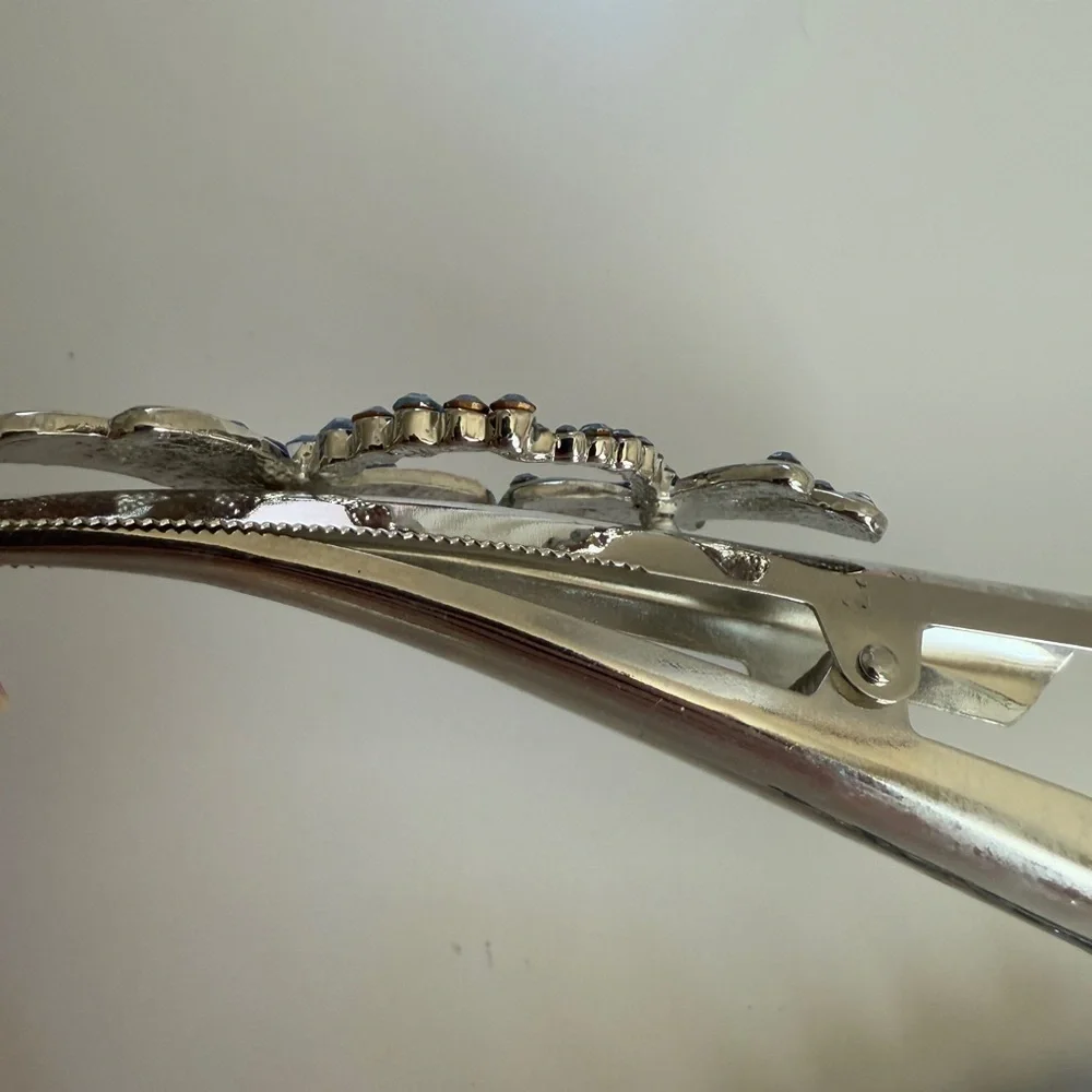 Y2K Metal Hair Accessories Dragonfly Swarovski Rhinestone Duckbill Clip No Slip
